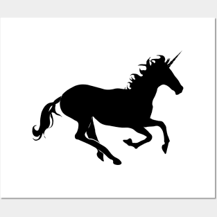 Black Unicorn Silhouette Posters and Art